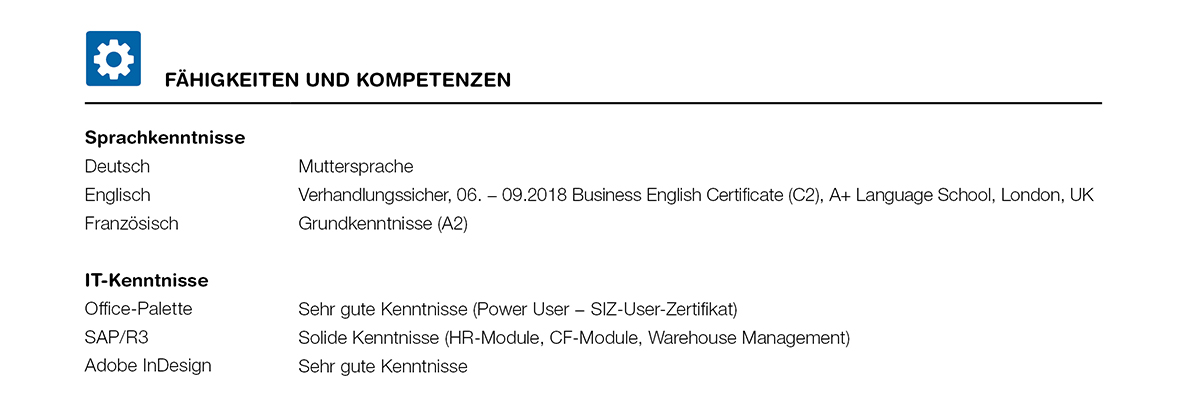 Cv 1Spalten De Rubrikfaehigkeitenkompetenzen